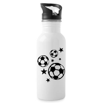 football ball andoile sport - Water bottle with straw - white - Right