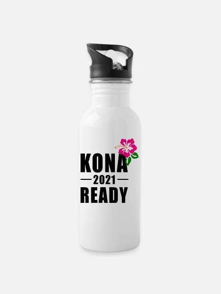 KONA 2021 READY - TRIATHLON HAWAII - Water bottle with straw - white
