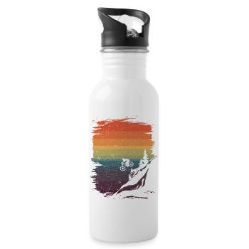 Downhill gift MTB mountain bike biker - Water bottle with straw - white - Right