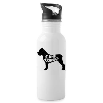 Cane Corso - Trinkflasche mit integriertem Trinkhalm - Weiß - Rechts