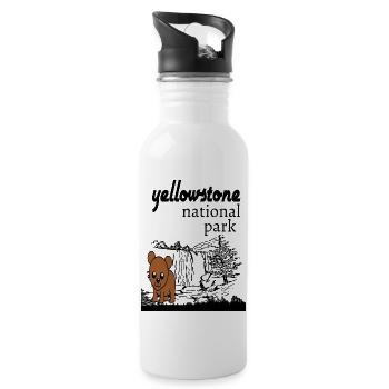 YELLOWSTONE NATIONAL PARK. - Water bottle with straw - white - Right