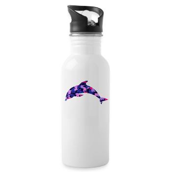 Delfin - Trinkflasche mit integriertem Trinkhalm - Weiß - Rechts
