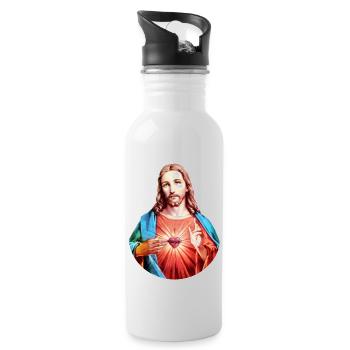 Jesus Christ | Jesus Christ - Water bottle with straw - white - Right