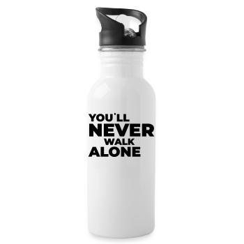 you´ll never walk alone - Print - Trinkflasche mit integriertem Trinkhalm - Weiß - Rechts