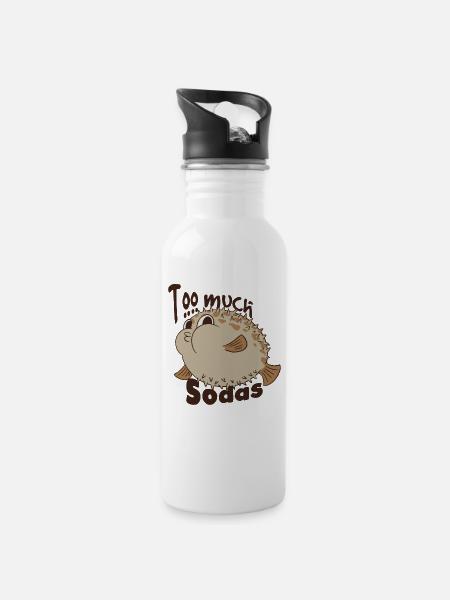 Soda Addict - Trinkflasche mit integriertem Trinkhalm - Weiß