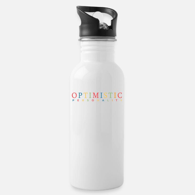Optimist - Trinkflasche mit integriertem Trinkhalm - Weiß
