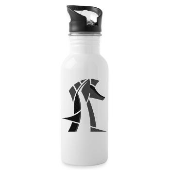 chess knight symbol friends team Pferd Logo Schach - Trinkflasche mit integriertem Trinkhalm - Weiß - Rechts