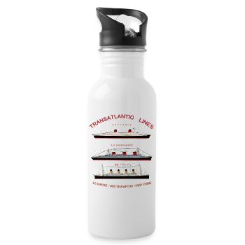 PAQUEBOT FRANCE NORMANDIE TITANIC Louis RUNEMBERG - Gourde avec paille intégrée - blanc - Droite
