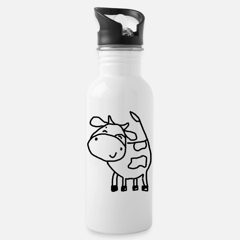 Vache - Gourde avec paille intégrée - blanc