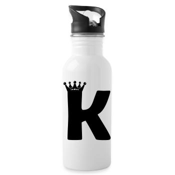buchstabe K krone - Trinkflasche mit integriertem Trinkhalm - Weiß - Rechts