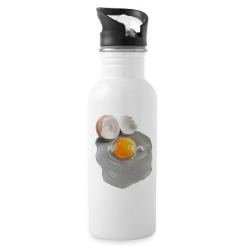 image d’oeuf en gris abstrait - Gourde avec paille intégrée - blanc - Droite