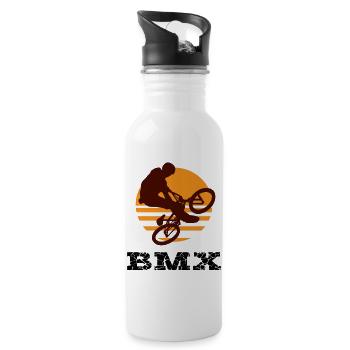 BMX - Trinkflasche mit integriertem Trinkhalm - Weiß - Rechts