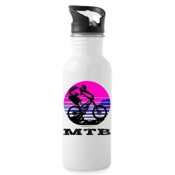 Mtb - Water bottle with straw - white - Right