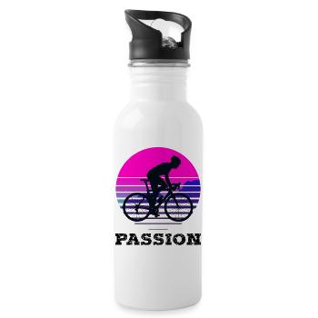 cyclisme - Gourde avec paille intégrée - blanc - Droite