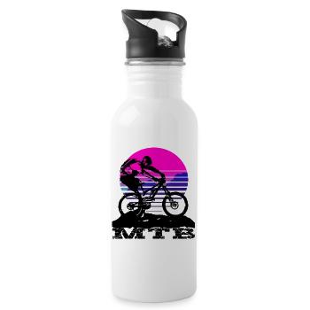 Mtb - Water bottle with straw - white - Right