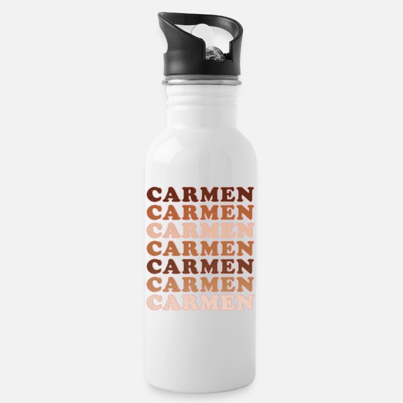 Carmen - Water bottle with straw - white