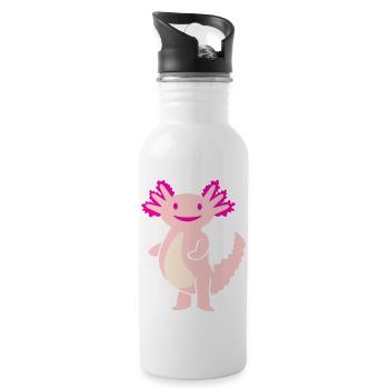 Cuddly Axolotl (3c, Kawaii Tail Lurch) - Water bottle with straw - white - Right