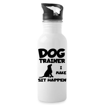 L’éducateur canin permet au chien de s’asseoir. Chemise d’humour * - Gourde avec paille intégrée - blanc - Droite