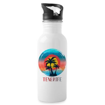 Teneriffa - Trinkflasche mit integriertem Trinkhalm - Weiß - Rechts