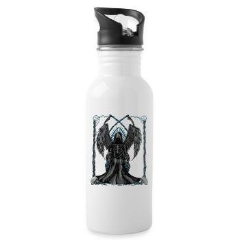 Death on the throne - Water bottle with straw - white - Right