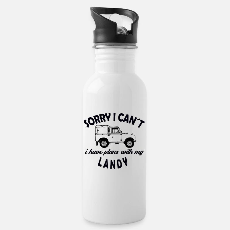 Defender Landy Sorry I cant - Trinkflasche mit integriertem Trinkhalm - Weiß