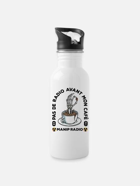 Pas de radio avant mon café Manip radio Radiologie - Gourde avec paille intégrée - blanc
