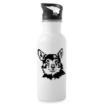 Swedish wall dog - Water bottle with straw - white - Right