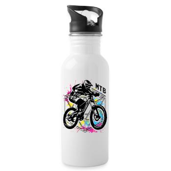 VTT - Vélo de montagne coloré - Mountain Biker - Gourde avec paille intégrée - blanc - Droite