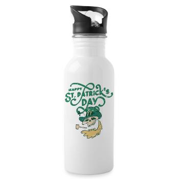 St Patrick's Day, - Water bottle with straw - white - Right