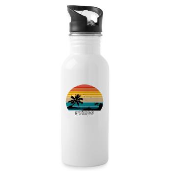 Buzios Rio de Janeiro Beach - Trinkflasche mit integriertem Trinkhalm - Weiß - Rechts