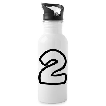 2 - Water bottle with straw - white - Right