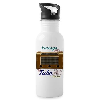 used Vintage Tube Radio - Water bottle with straw - white - Right