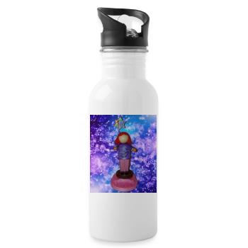 Glitzerstern Figurensommer - Trinkflasche mit integriertem Trinkhalm - Weiß - Rechts