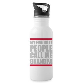People Call Me Grandpa - Water bottle with straw - white - Right