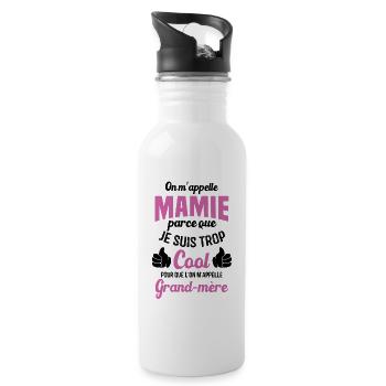 On m'appelle mamie parce que je suis trop cool - Gourde avec paille intégrée - blanc - Droite