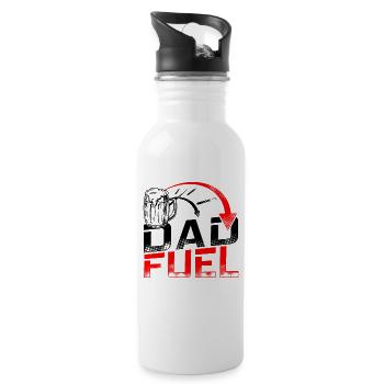 Dad Father Papa Father's Day - Water bottle with straw - white - Right