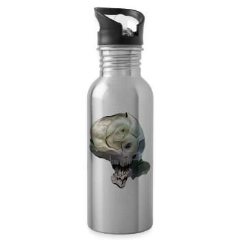 Skull Rose - Water bottle with straw - silver - Right