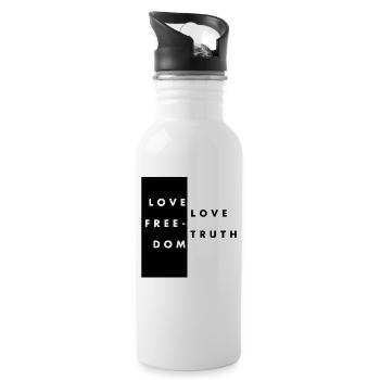 Freiheit lieben - Trinkflasche mit integriertem Trinkhalm - Weiß - Rechts