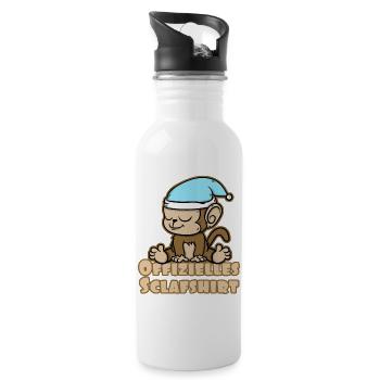 Offizielles Schlafshirt süßes Äffchen - Trinkflasche mit integriertem Trinkhalm - Weiß - Rechts
