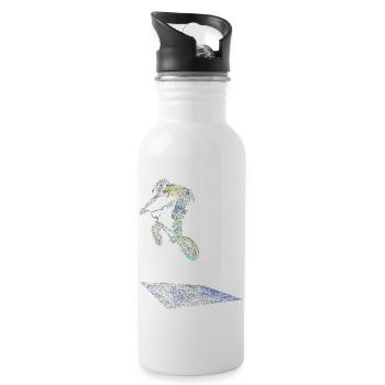 BMX Race Racing Mountainbike Motocross - Trinkflasche mit integriertem Trinkhalm - Weiß - Rechts