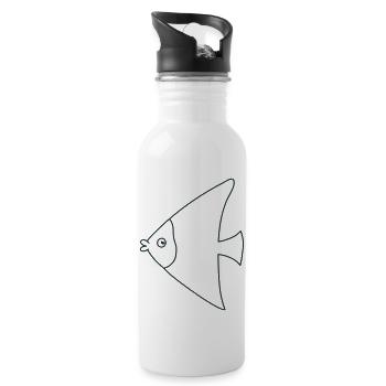 drôle de poisson ange mignon - Gourde avec paille intégrée - blanc - Droite