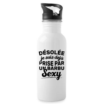 Désolée je suis déjà prise par un barbu sexy - Gourde avec paille intégrée - blanc - Droite
