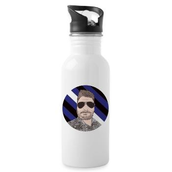 Leather Man - Trinkflasche mit integriertem Trinkhalm - Weiß - Rechts