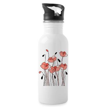 Fleur - Gourde avec paille intégrée - blanc - Droite