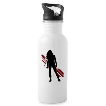 Rose Vampire Academy - Trinkflasche mit integriertem Trinkhalm - Weiß - Rechts