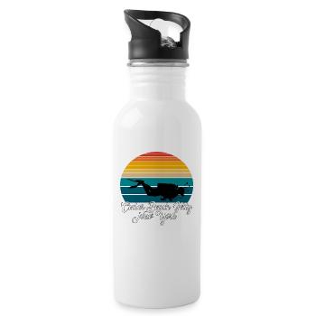 Cedar Beach Jetty New York Plongée - Gourde avec paille intégrée - blanc - Droite