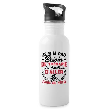 J'ai juste besoin d'aller faire du vélo - Gourde avec paille intégrée - blanc - Droite