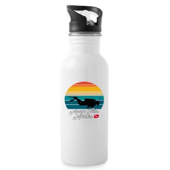 Maaya Thila Maldives Diving - Trinkflasche mit integriertem Trinkhalm - Weiß - Rechts