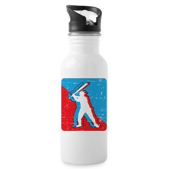 Baseball - Trinkflasche mit integriertem Trinkhalm - Weiß - Rechts