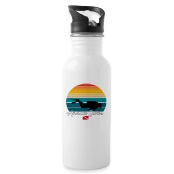 American Samoa Scuba Diving Gift - Trinkflasche mit integriertem Trinkhalm - Weiß - Rechts